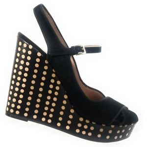 Tory Burch Women Platform Polka Dot Wedges 9.5 M